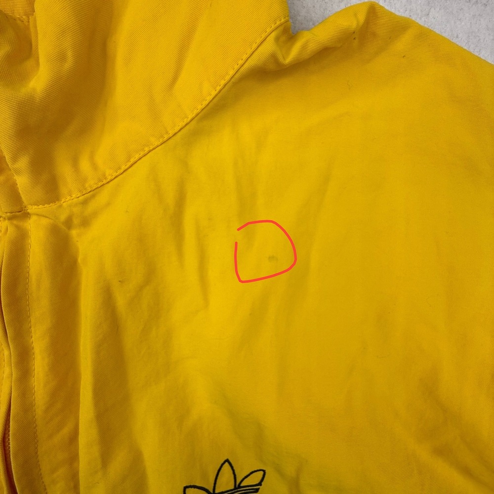 Adidas Trefoil Mens Large Yellow Blk Colorblock Windbreaker Jacket retro -spots - Picture 4 of 11